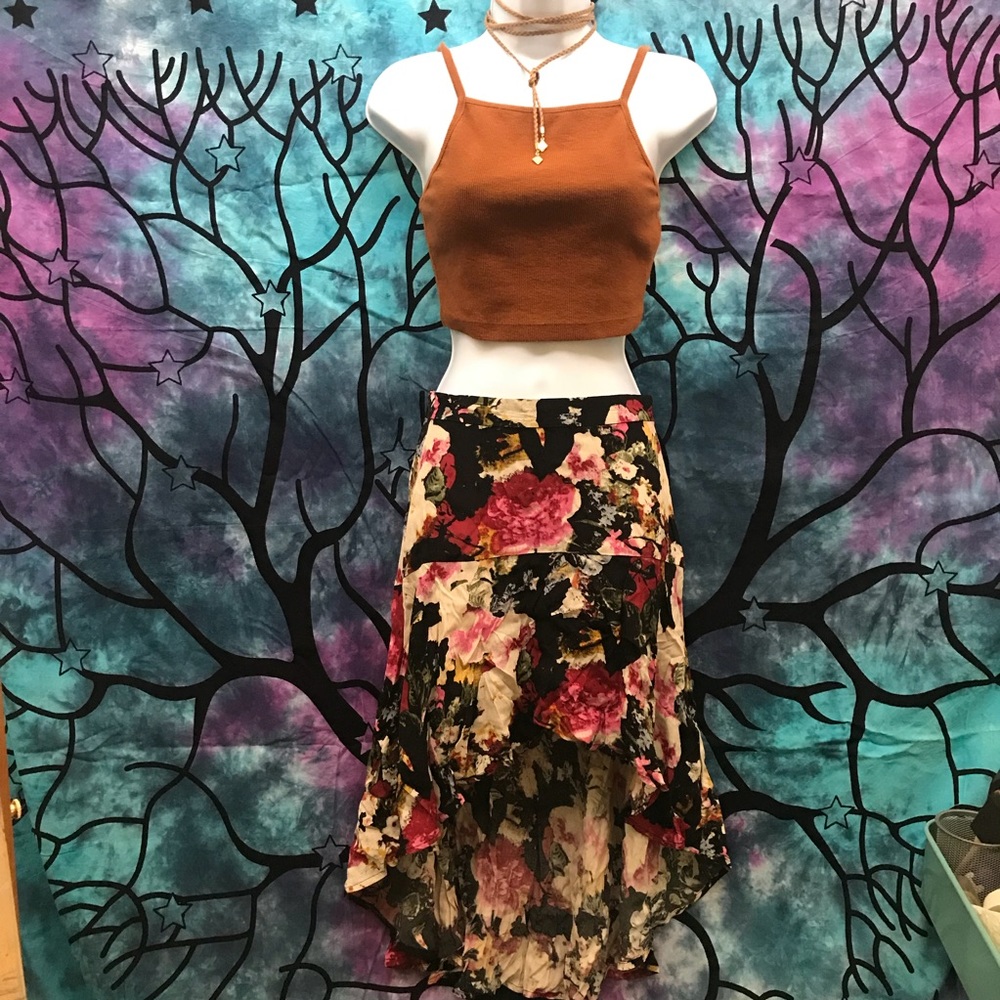 UO Kimchi Blue Floral High Low Skirt Size 0
